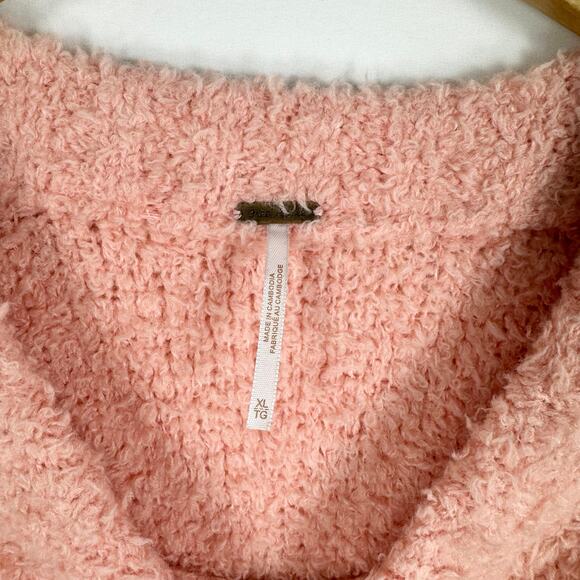 Free People Womens Teddy Oversize Tunic Sweater XL Pale Rosette Wool Blend - Picture 3 of 15